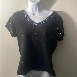🎈3/$15🎈 Studio by Liz Claiborne Black studded Women's Top
